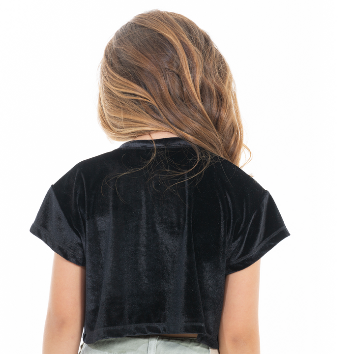 CAMISETA PARA NIÑAS CORTA CON APLIQUE