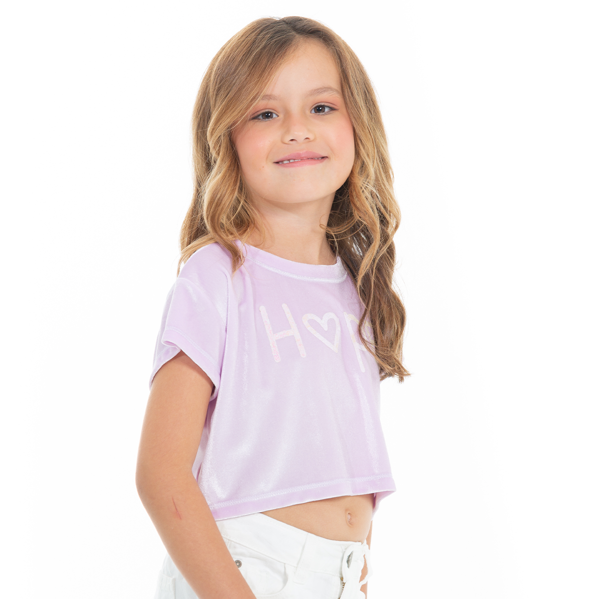 CAMISETA PARA NIÑAS CORTA CON APLIQUES DE LENTEJUELAS