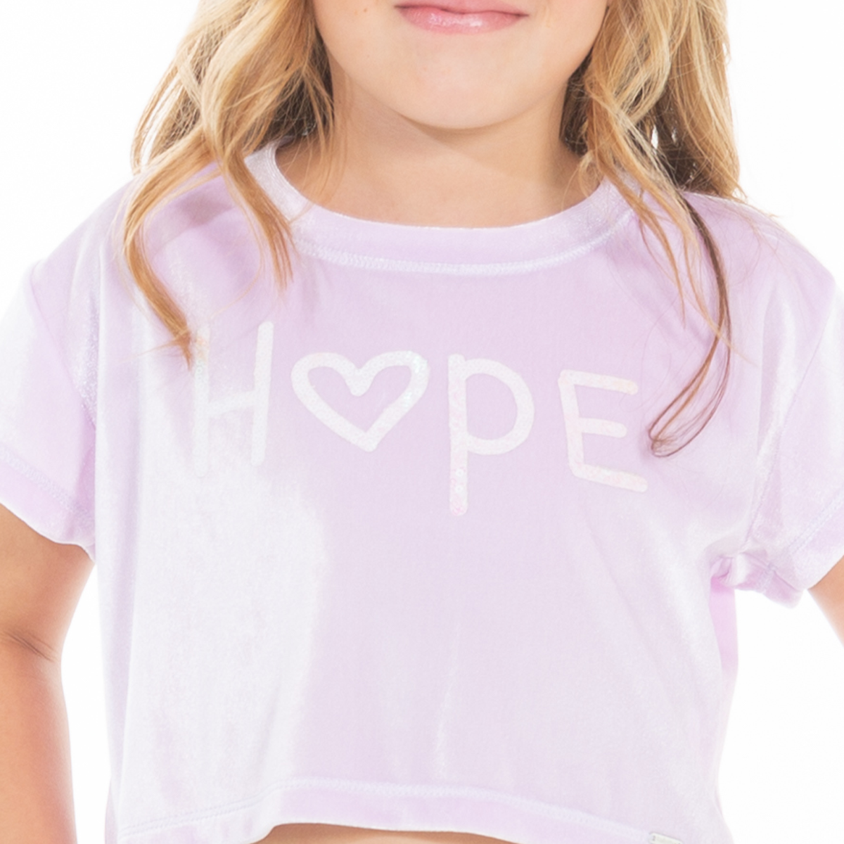 CAMISETA PARA NIÑAS CORTA CON APLIQUES DE LENTEJUELAS