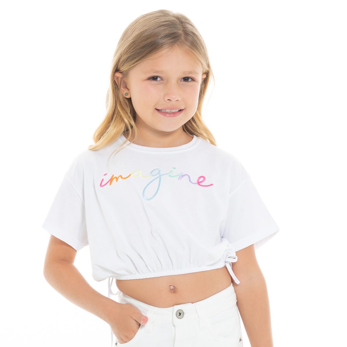 CAMISETA PARA NIÑAS CORTA ESTAMPADA