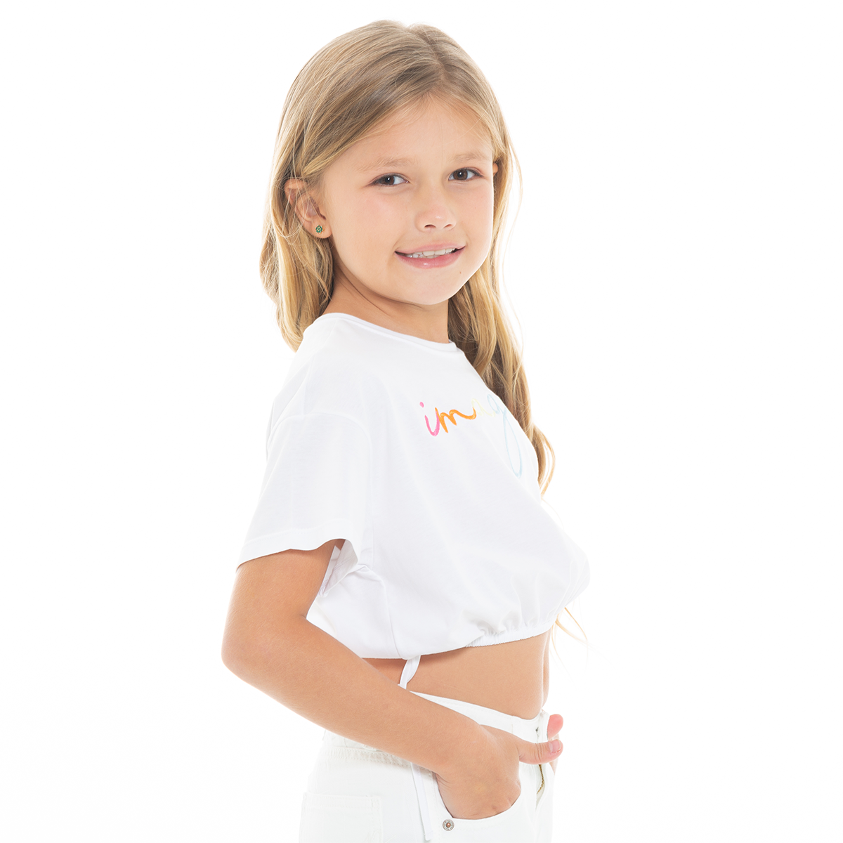 CAMISETA PARA NIÑAS CORTA ESTAMPADA