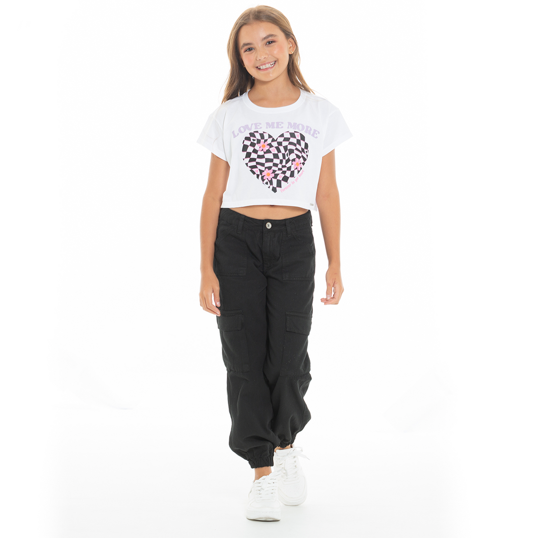 CAMISETA PARA NIÑAS CORTA ESTAMPADA