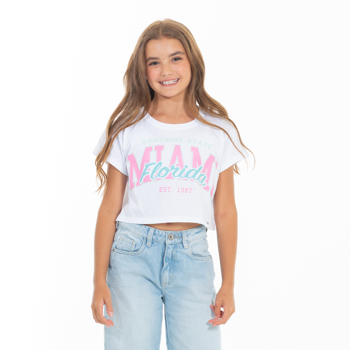 CAMISETA PARA NIÑAS CORTA ESTAMPADA