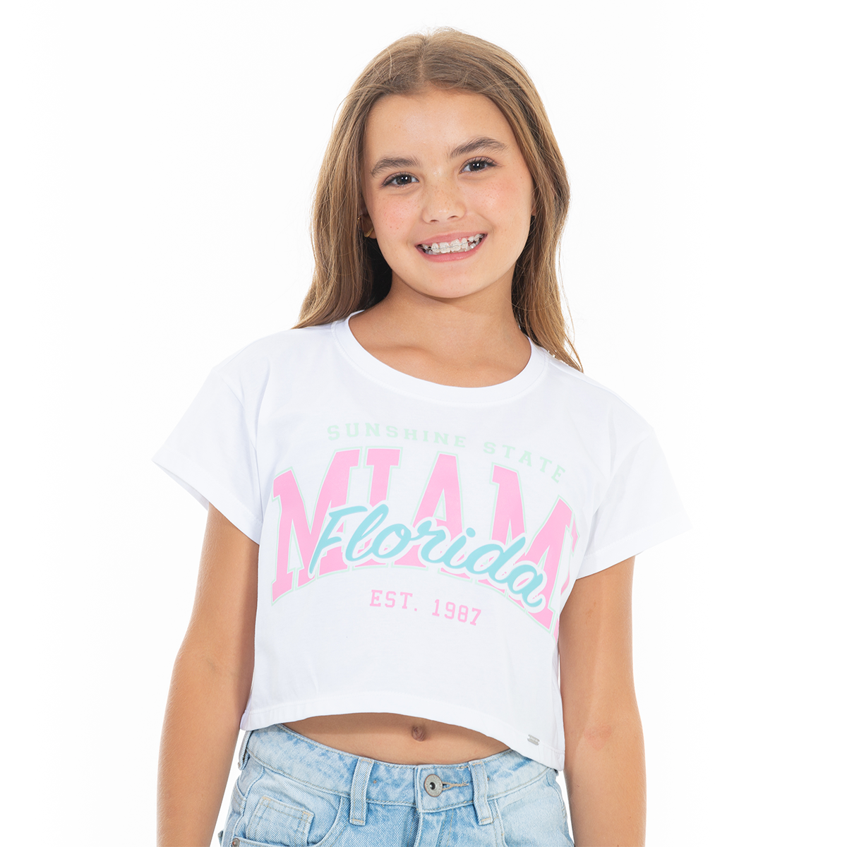 CAMISETA PARA NIÑAS CORTA ESTAMPADA