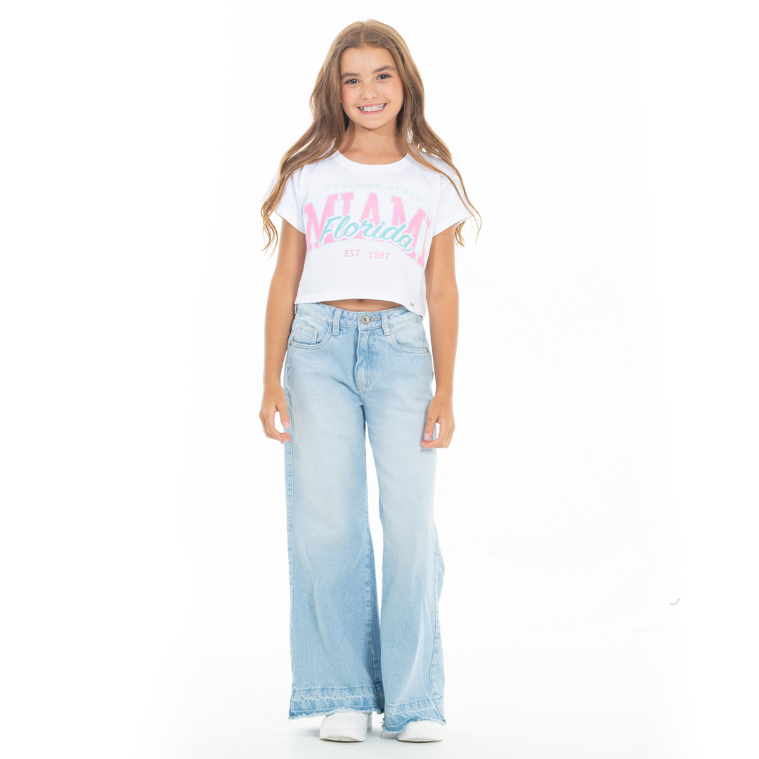 CAMISETA PARA NIÑAS CORTA ESTAMPADA