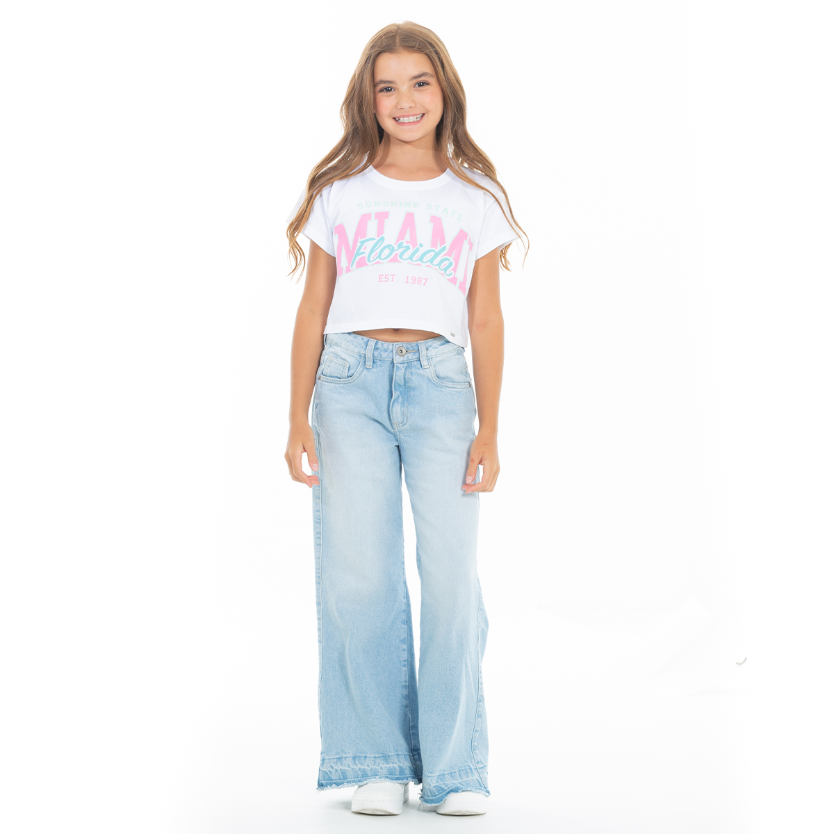 CAMISETA PARA NIÑAS CORTA ESTAMPADA