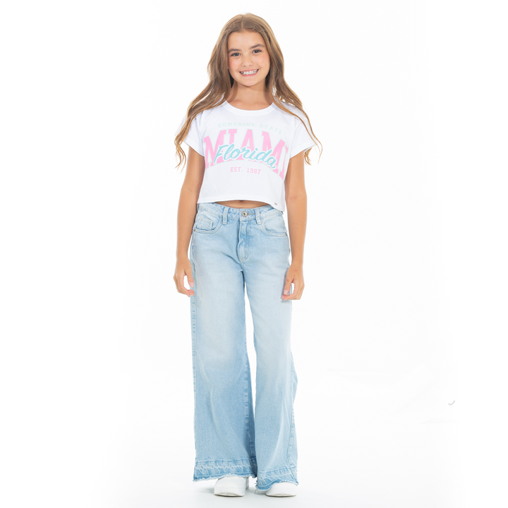 CAMISETA PARA NIÑAS CORTA ESTAMPADA