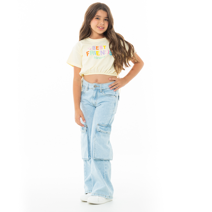 CAMISETA PARA NIÑAS CORTA ESTAMPADA