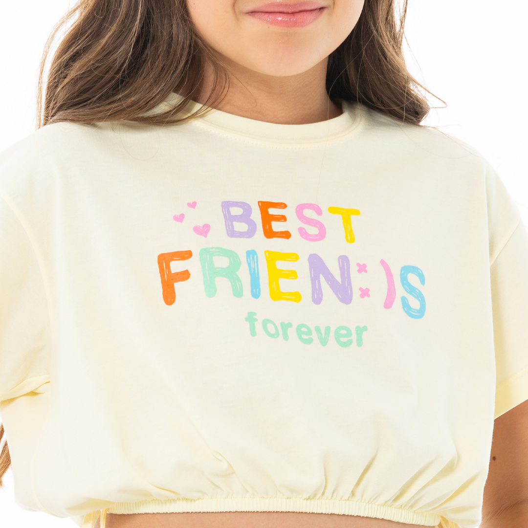 CAMISETA PARA NIÑAS CORTA ESTAMPADA