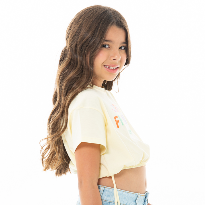 CAMISETA PARA NIÑAS CORTA ESTAMPADA