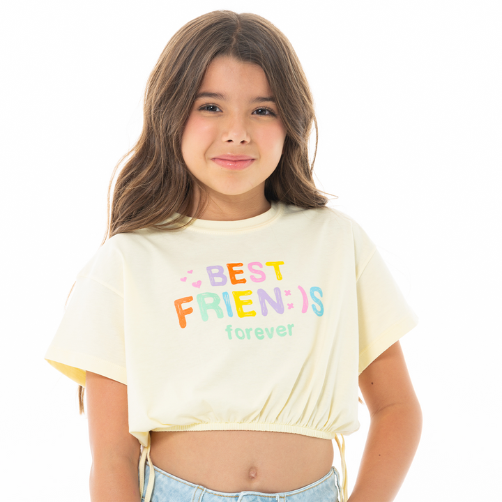 CAMISETA PARA NIÑAS CORTA ESTAMPADA