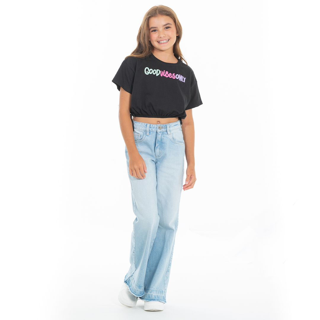 CAMISETA PARA NIÑAS CORTA BORDADA