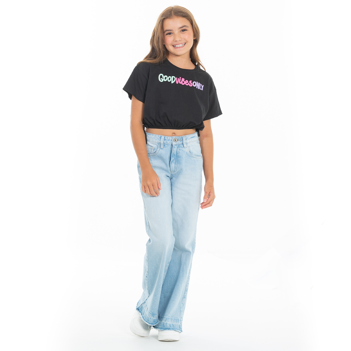 CAMISETA PARA NIÑAS CORTA BORDADA