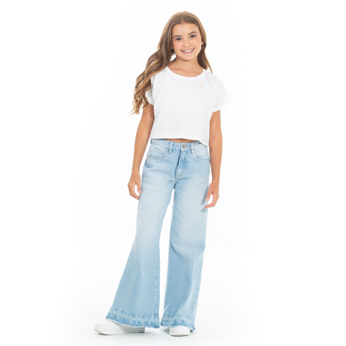 CAMISETA PARA NIÑAS CORTA BORDADA