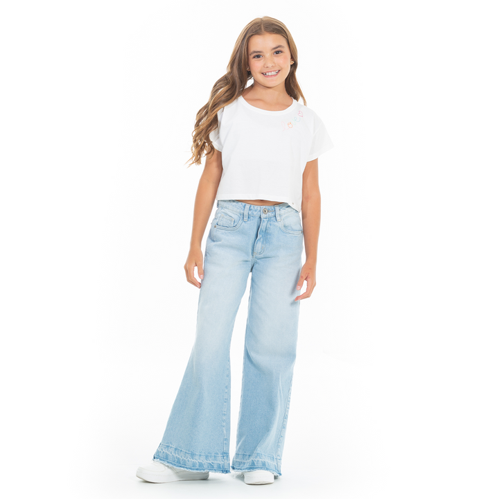 CAMISETA PARA NIÑAS CORTA BORDADA