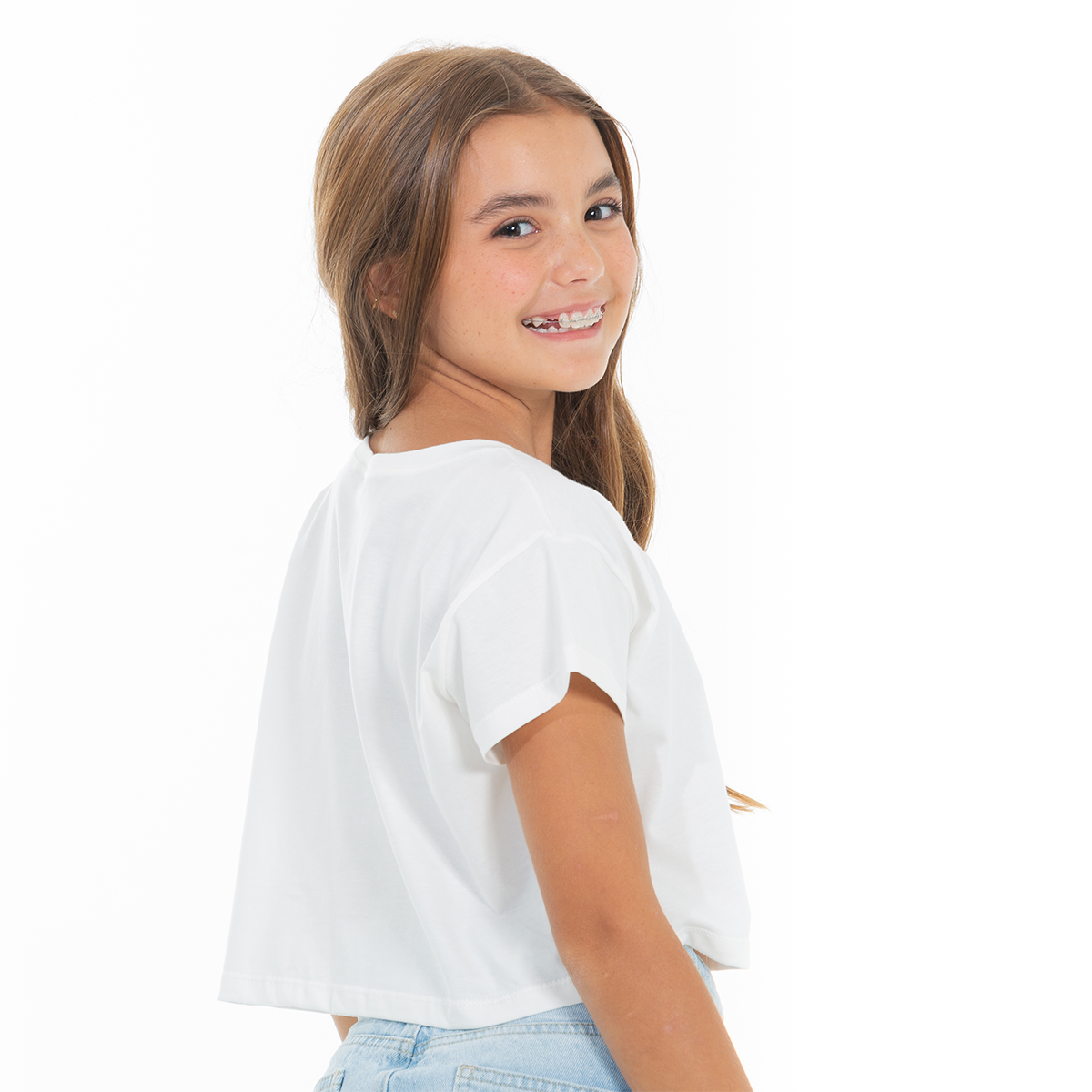 CAMISETA PARA NIÑAS CORTA BORDADA
