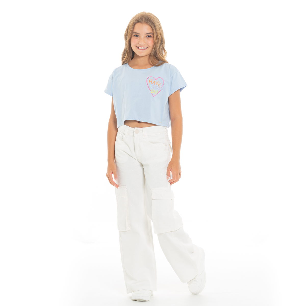 CAMISETA PARA NIÑAS CORTA BORDADA