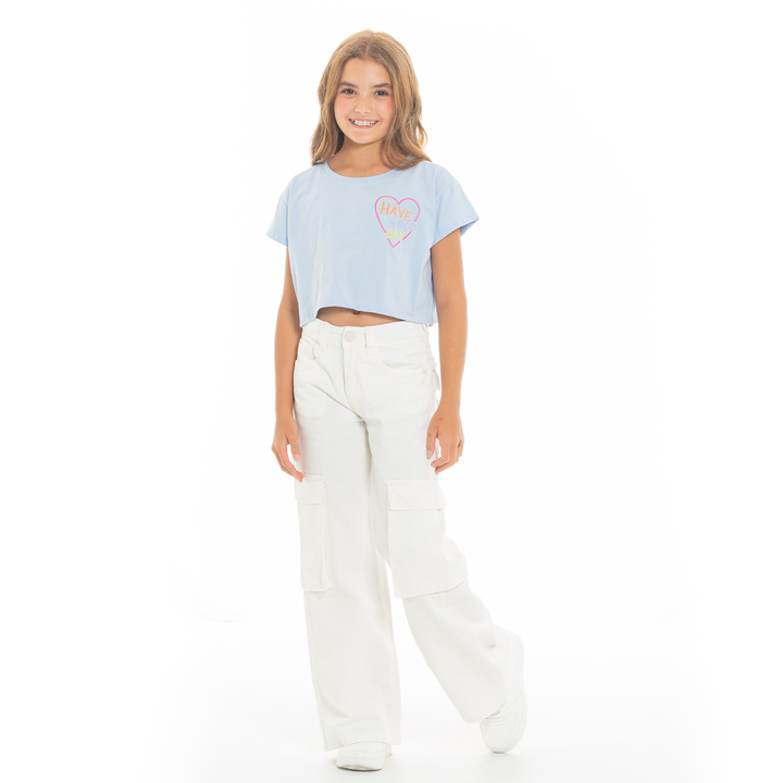 CAMISETA PARA NIÑAS CORTA BORDADA