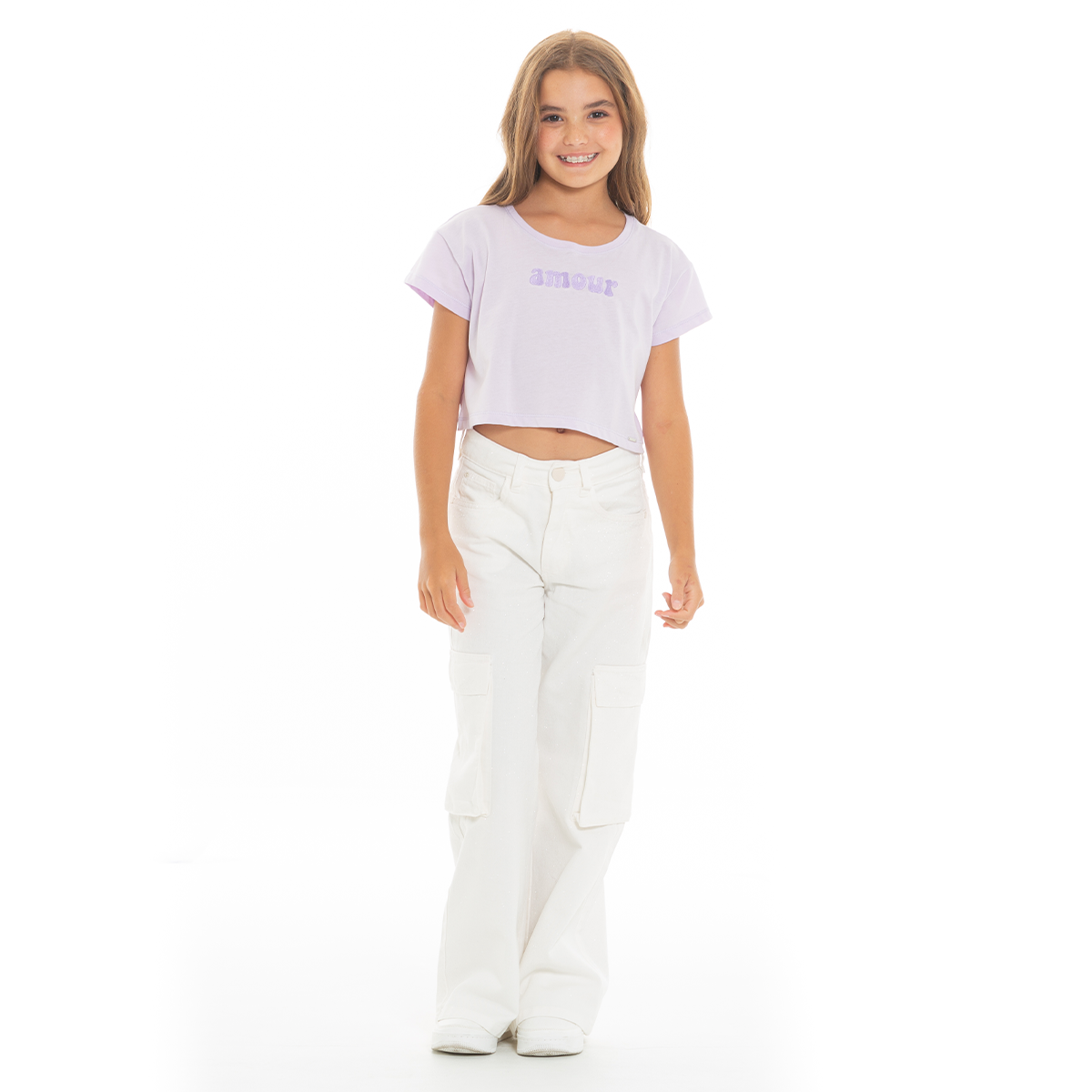 CAMISETA PARA NIÑAS CORTA BORDADA