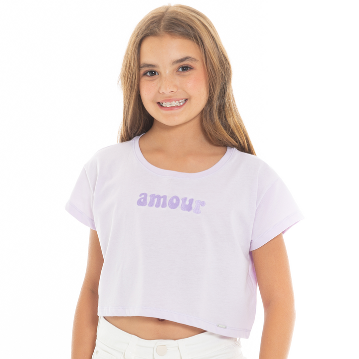 CAMISETA PARA NIÑAS CORTA BORDADA