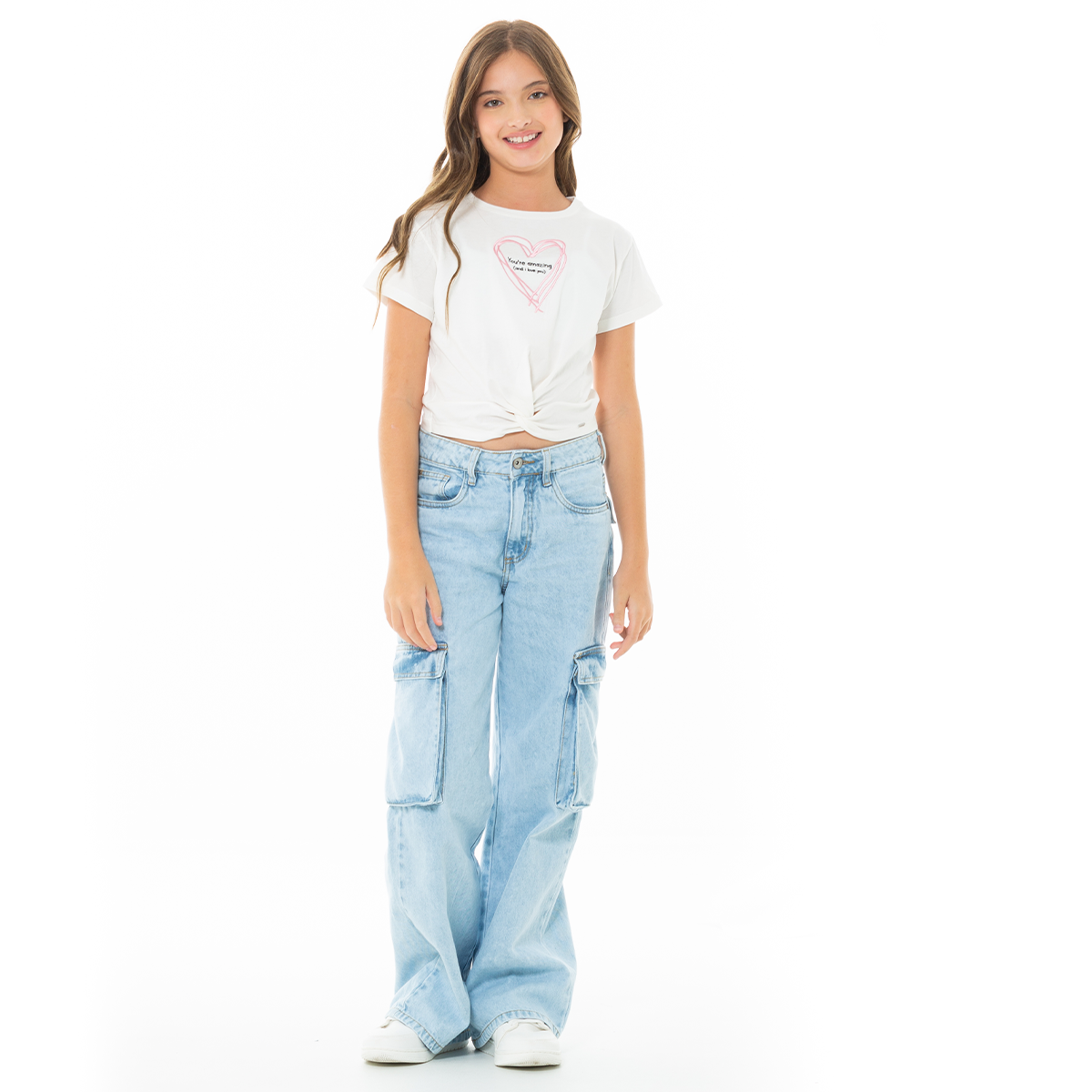 CAMISETA PARA NIÑAS CORTA CON DISEÑO BORDADO