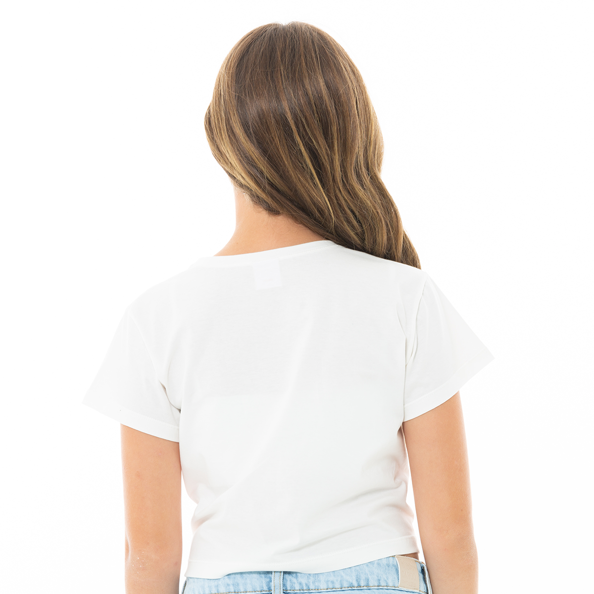 CAMISETA PARA NIÑAS CORTA CON DISEÑO BORDADO
