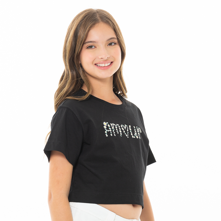 CAMISETA PARA NIÑAS CORTA ESTAMPADA