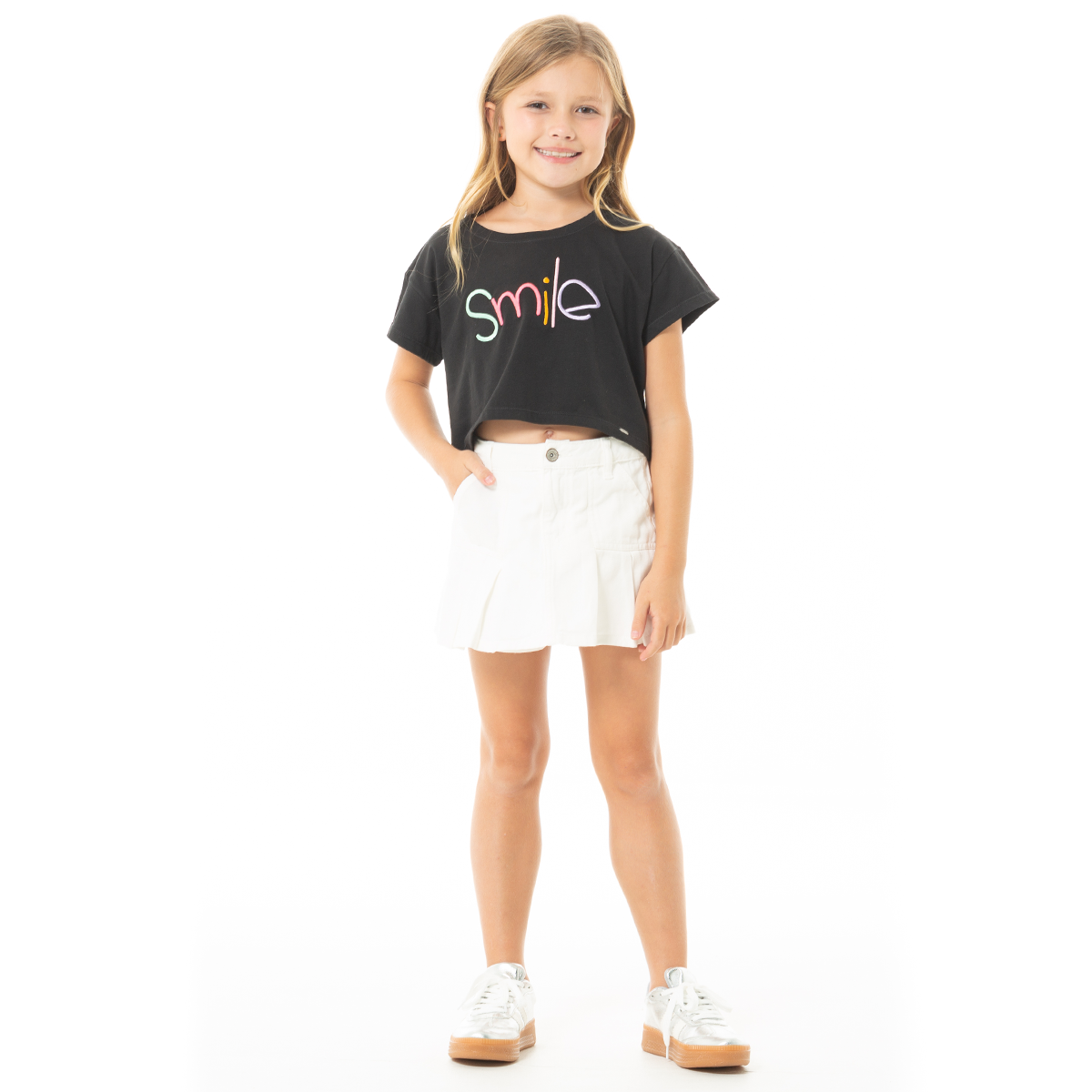 CAMISETA PARA NIÑAS CORTA ESTAMPADA