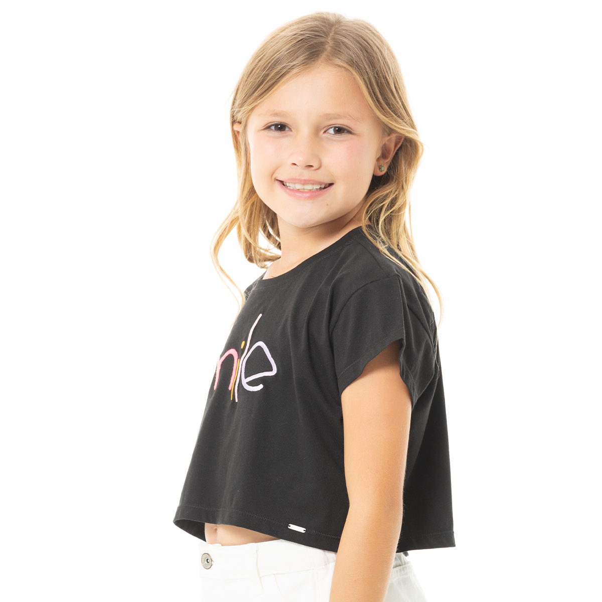 CAMISETA PARA NIÑAS CORTA ESTAMPADA