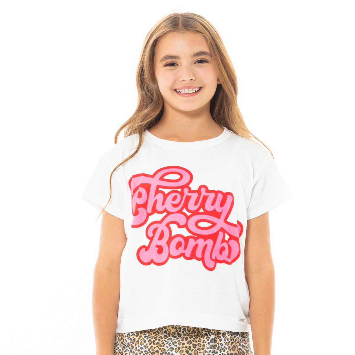 CAMISETA PARA NIÑAS CORTA ESTAMPADA