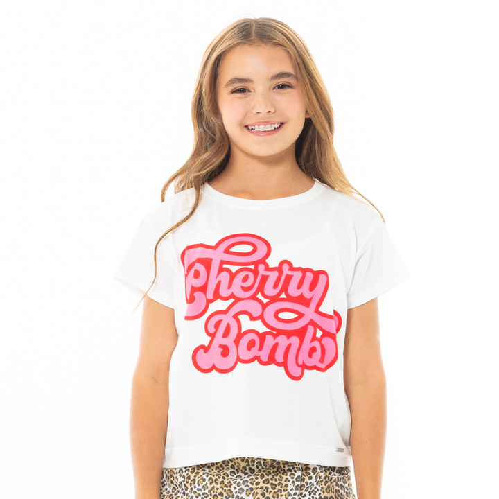 CAMISETA PARA NIÑAS CORTA ESTAMPADA