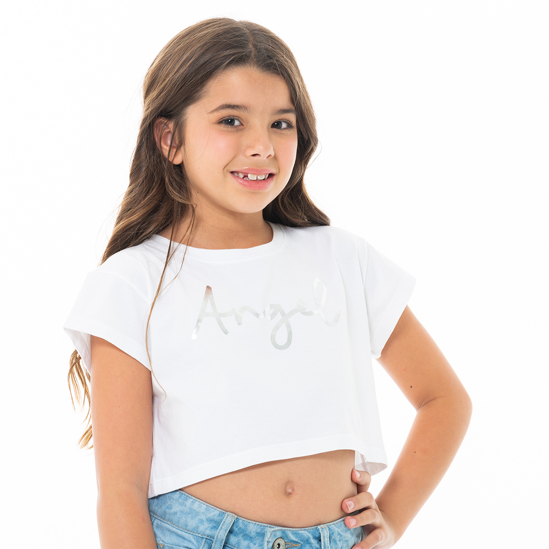 CAMISETA PARA NIÑAS CORTA ESTAMPADA