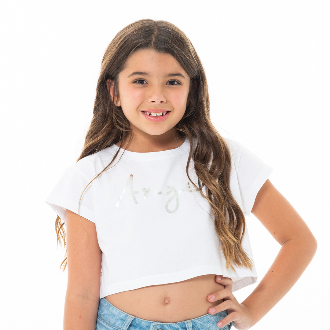 CAMISETA PARA NIÑAS CORTA ESTAMPADA