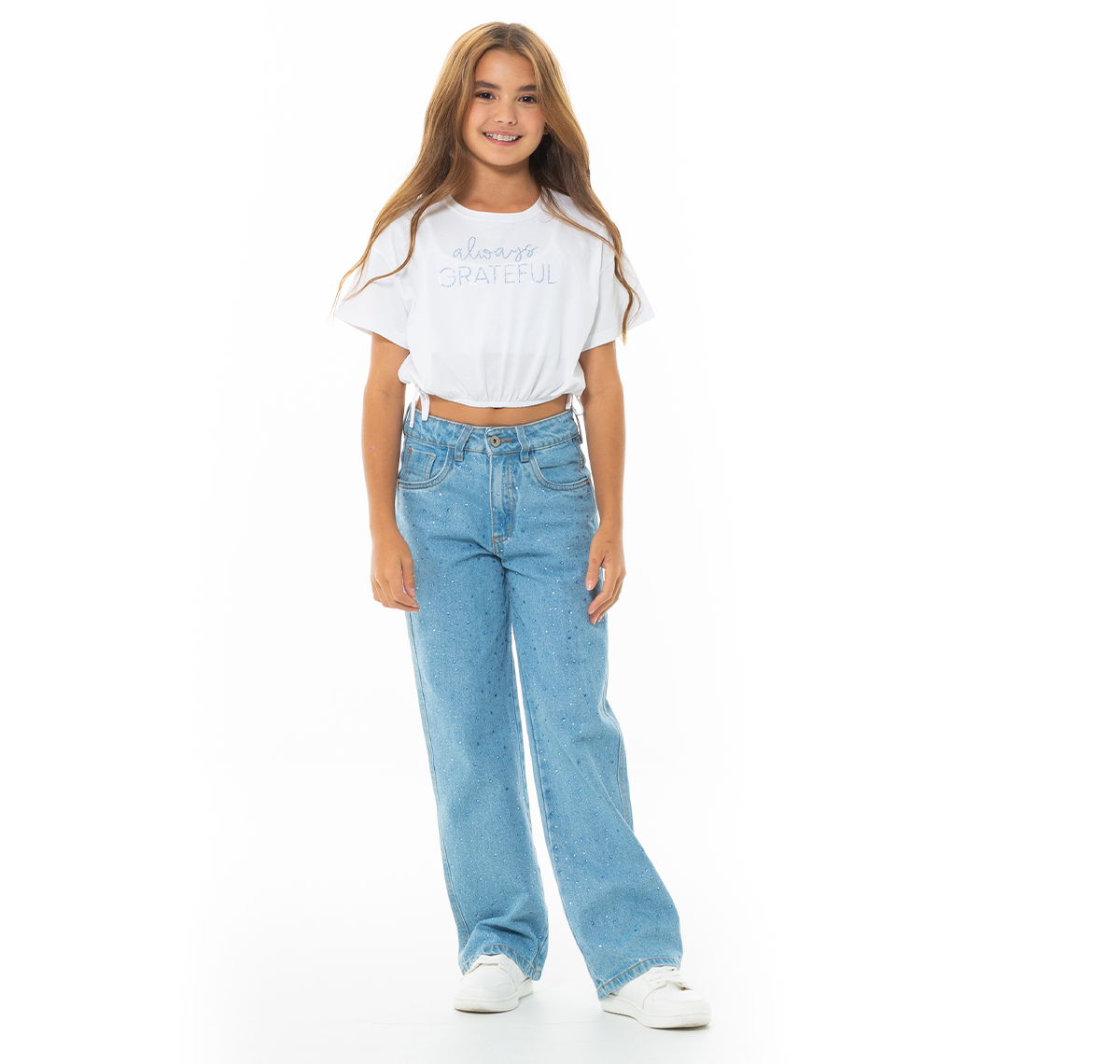 CAMISETA PARA NIÑAS CORTA CON APLIQUES