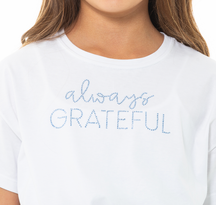 CAMISETA PARA NIÑAS CORTA CON APLIQUES