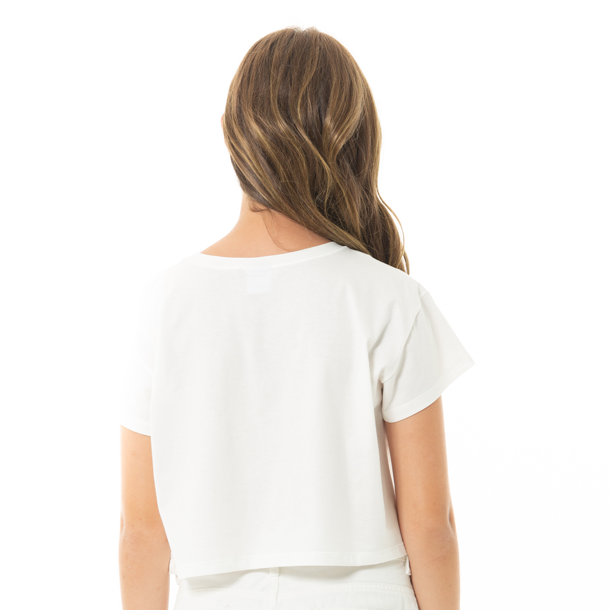 CAMISETA PARA NIÑAS CORTA CON PIEDRAS BRILLANTES