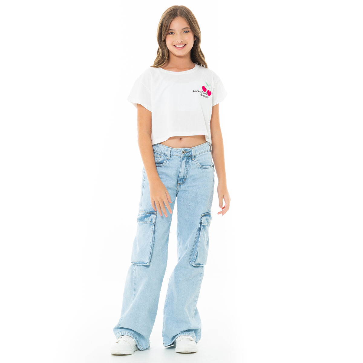 CAMISETA PARA NIÑAS CORTA BORDADA