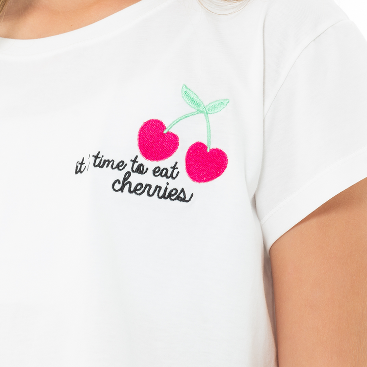 CAMISETA PARA NIÑAS CORTA BORDADA