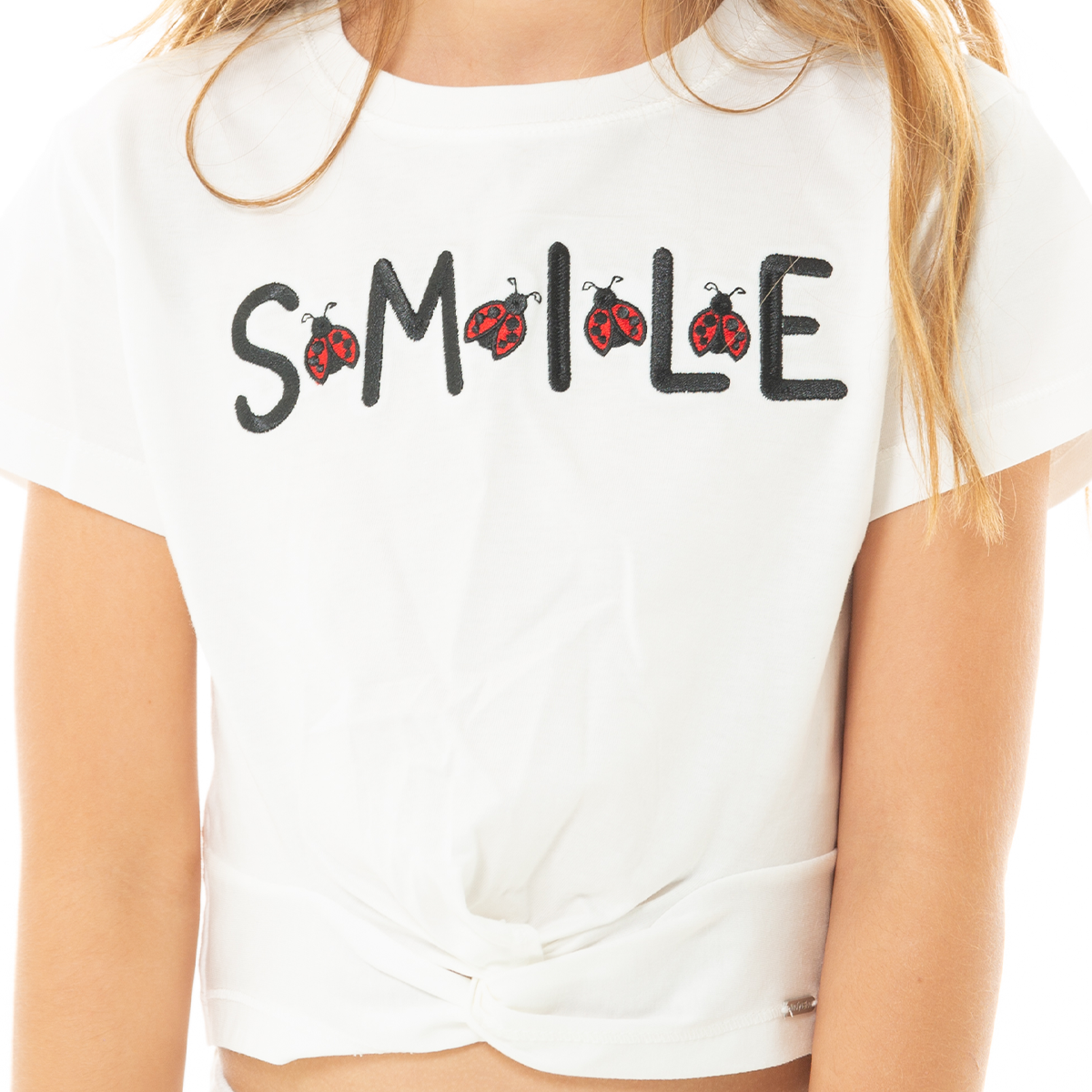 CAMISETA PARA NIÑAS CORTA BORDADA