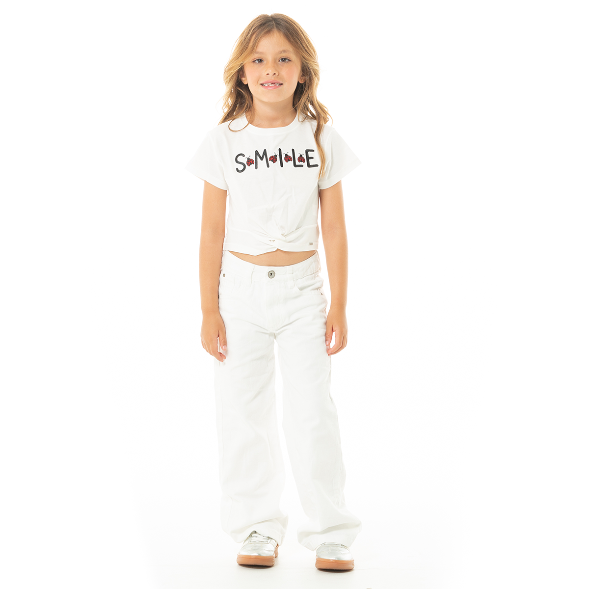 CAMISETA PARA NIÑAS CORTA BORDADA