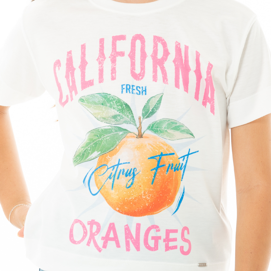 CAMISETA PARA NIÑAS CORTA ESTAMPADA