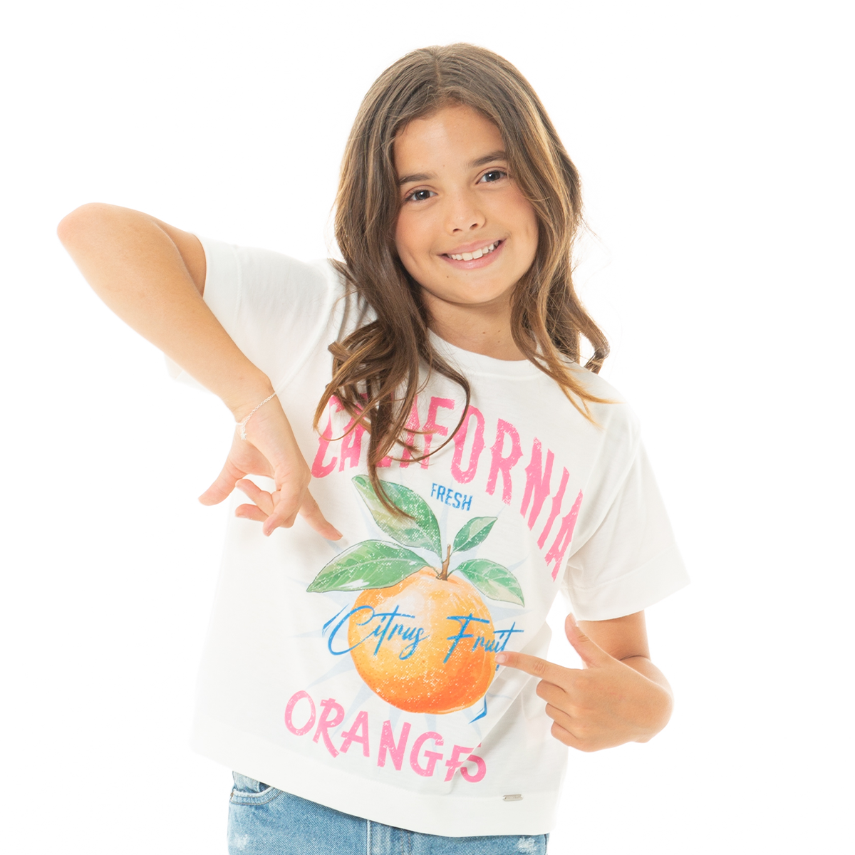 CAMISETA PARA NIÑAS CORTA ESTAMPADA