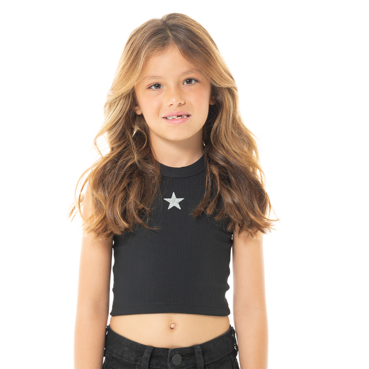 CROP TOP PARA NIÑAS CON ESTAMPADO DE ESTRELLA