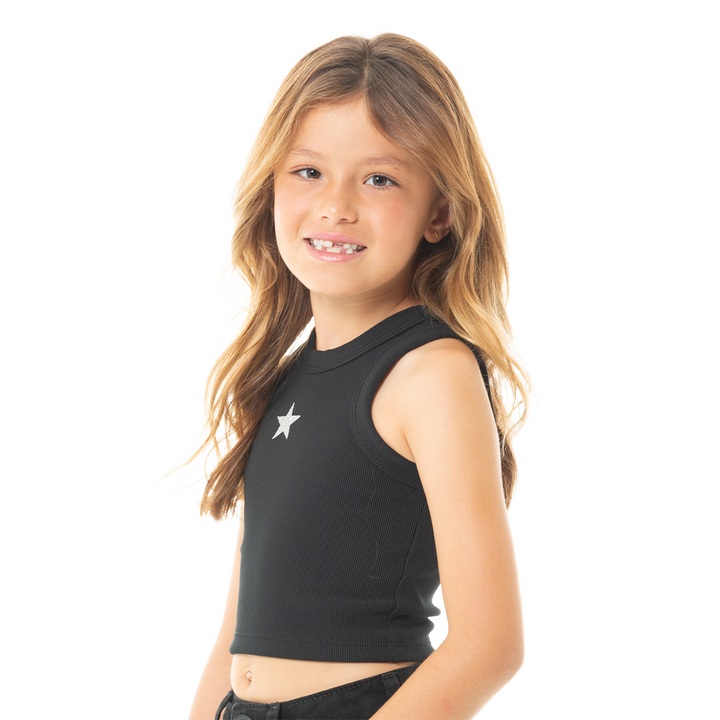 CROP TOP PARA NIÑAS CON ESTAMPADO DE ESTRELLA