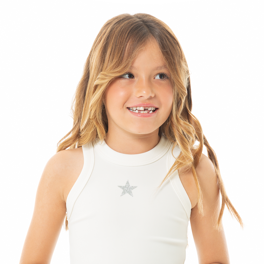 CROP TOP PARA NIÑAS CON ESTAMPADO DE ESTRELLA