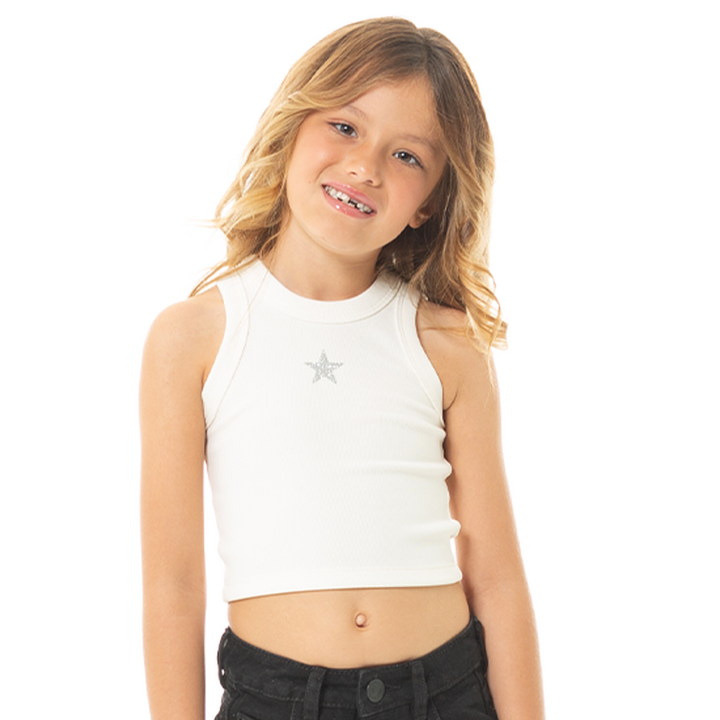 CROP TOP PARA NIÑAS CON ESTAMPADO DE ESTRELLA