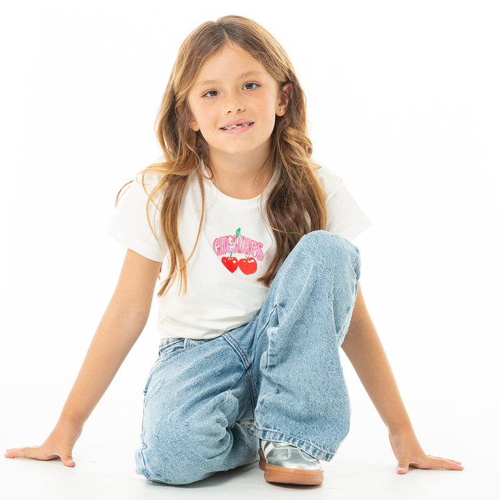 CAMISETA PARA NIÑAS CORTA ESTAMPADA