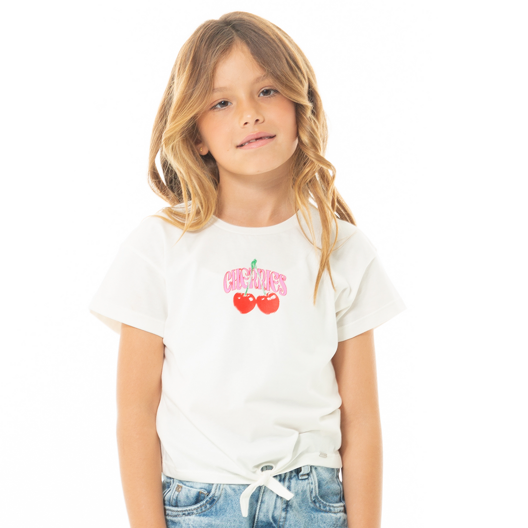 CAMISETA PARA NIÑAS CORTA ESTAMPADA