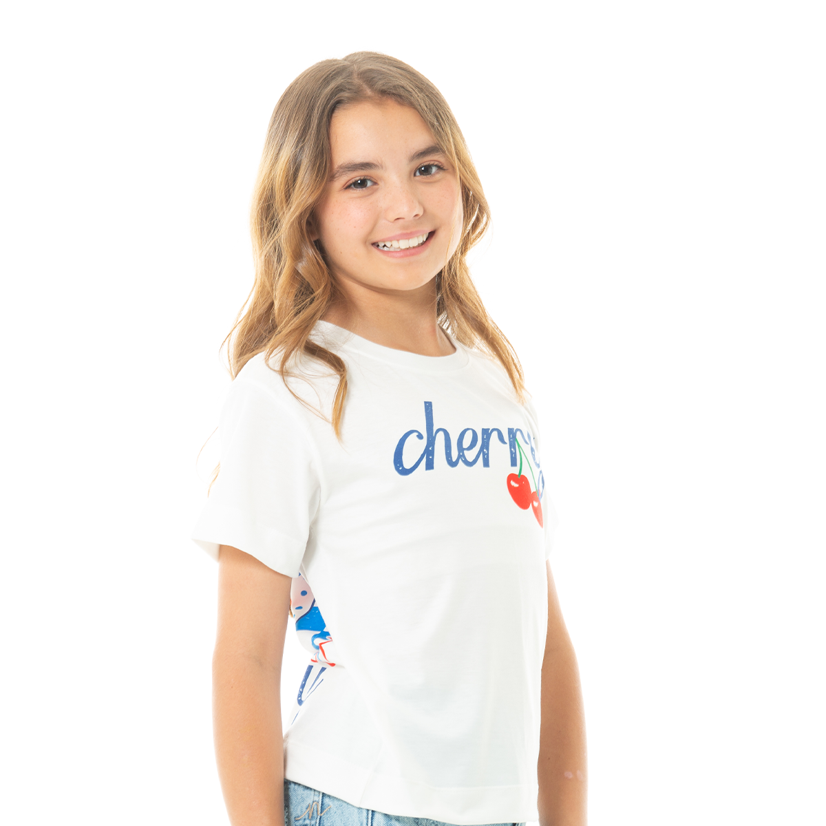 CAMISETA PARA NIÑAS CORTA ESTAMPADA