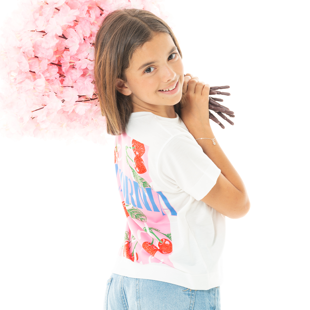 CAMISETA PARA NIÑAS CORTA ESTAMPADA